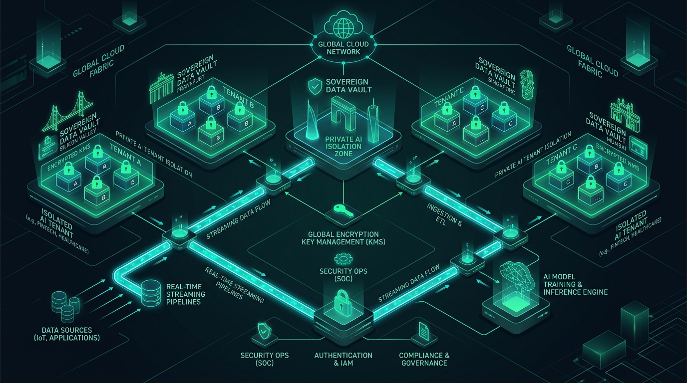 Multi-region sovereign data isolation architecture diagram